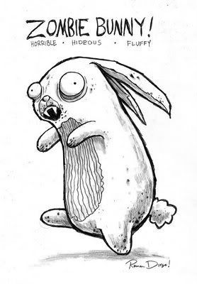 zombie bunny - by Tennille Bankes aka The Naked Artist from Ink on Paper